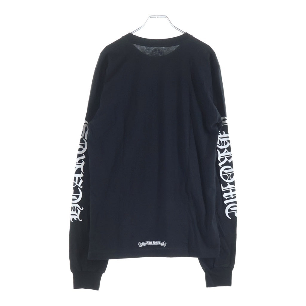 CHROME HEARTS(クロムハーツ) CH L S 1 ネックロゴプリント 長袖Tシャツ カットソー ブラック/ホワイト -