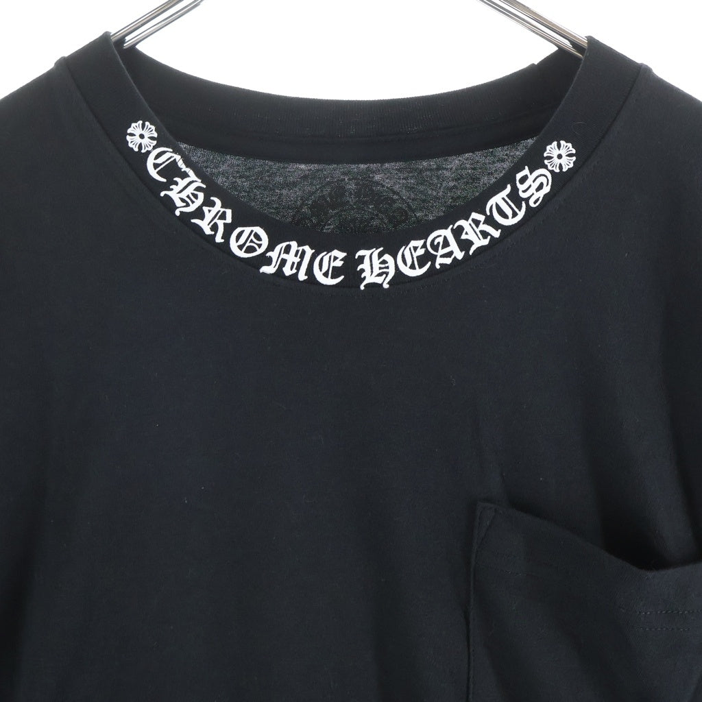 CHROME HEARTS(クロムハーツ) CH L S 1 ネックロゴプリント 長袖Tシャツ カットソー ブラック/ホワイト -