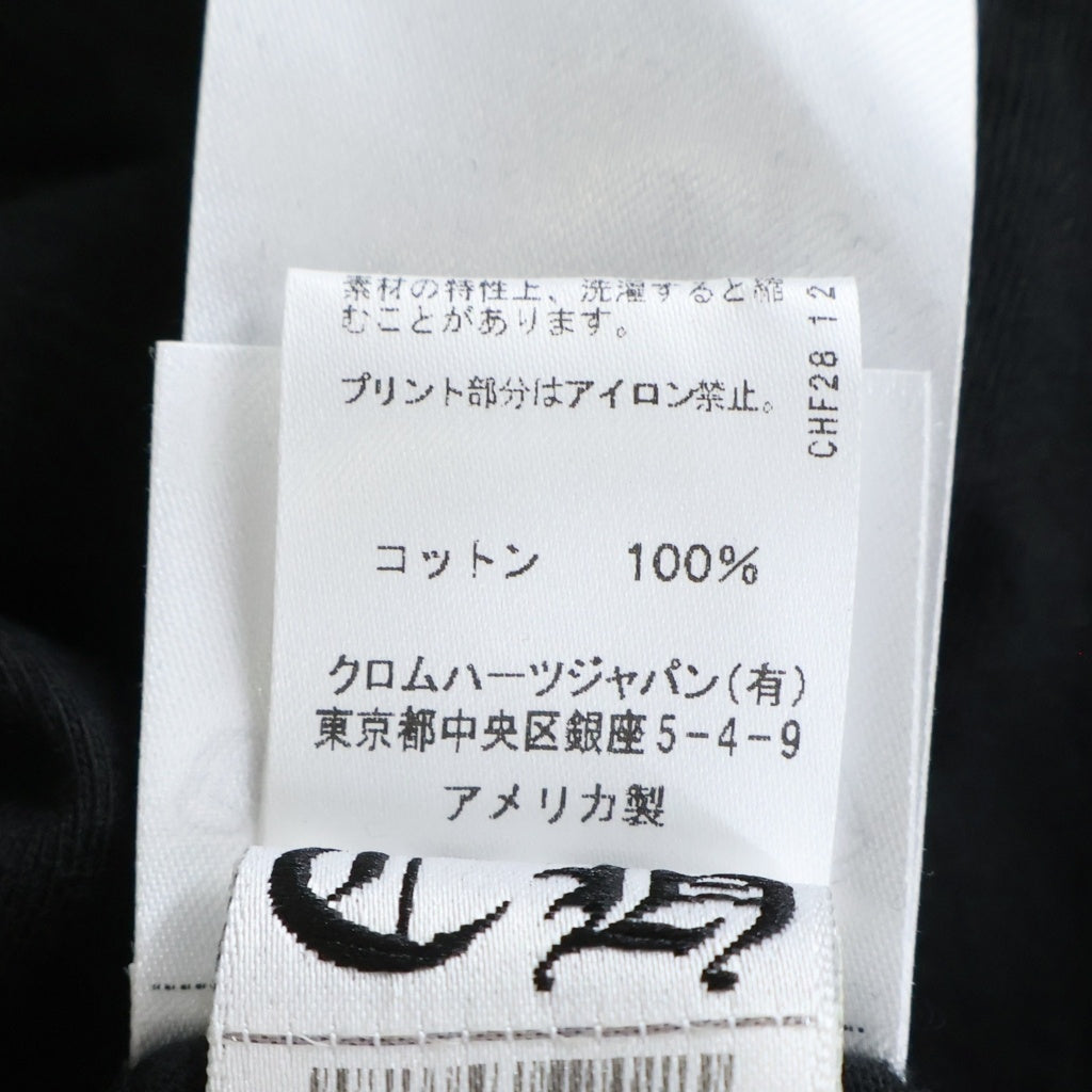 CHROME HEARTS(クロムハーツ) CH L S 1 ネックロゴプリント 長袖Tシャツ カットソー ブラック/ホワイト -