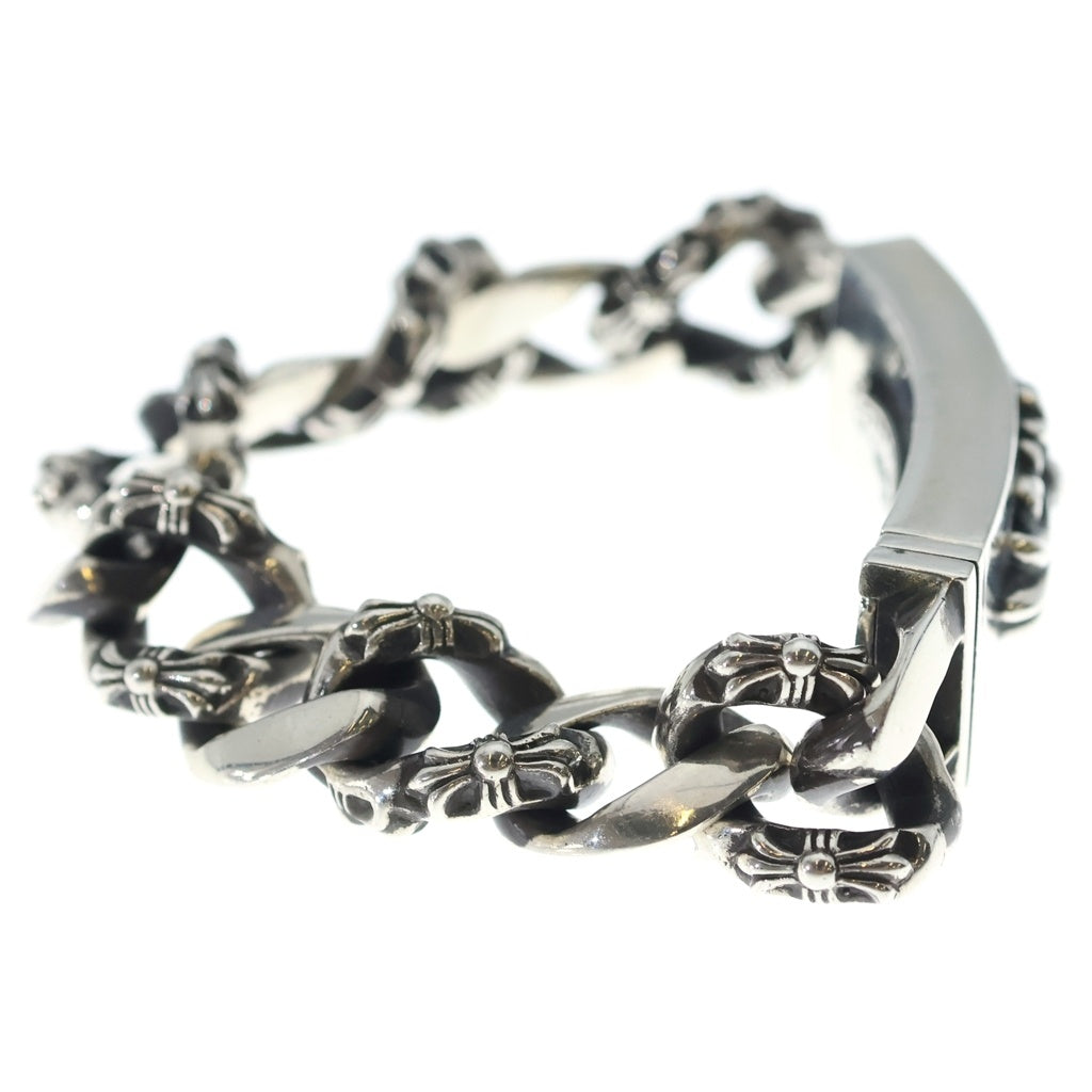CHROME HEARTS(クロムハーツ) ID FLORAL CRS フローラルクロスIDファンシーリンク ブレスレット 11LINK シルバー BCA166 -