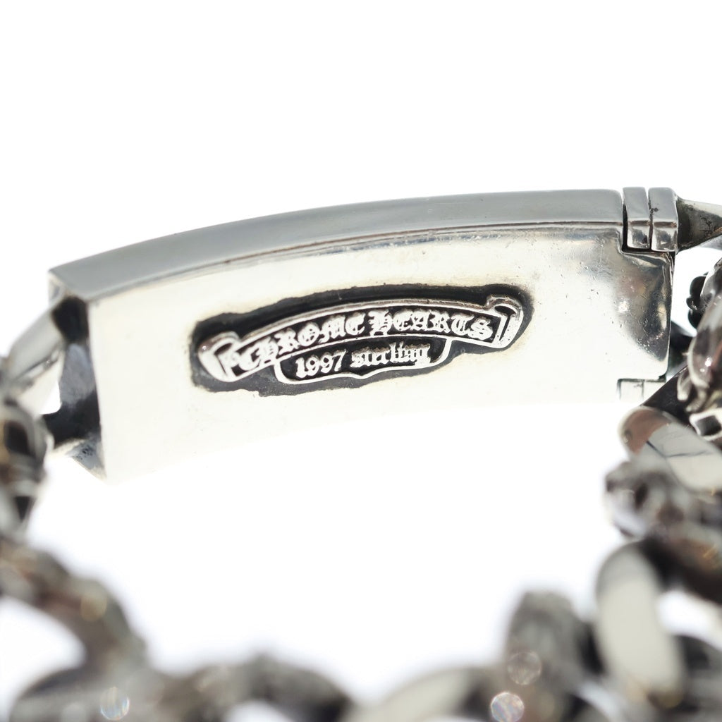 CHROME HEARTS(クロムハーツ) ID FLORAL CRS フローラルクロスIDファンシーリンク ブレスレット 11LINK シルバー BCA166 -