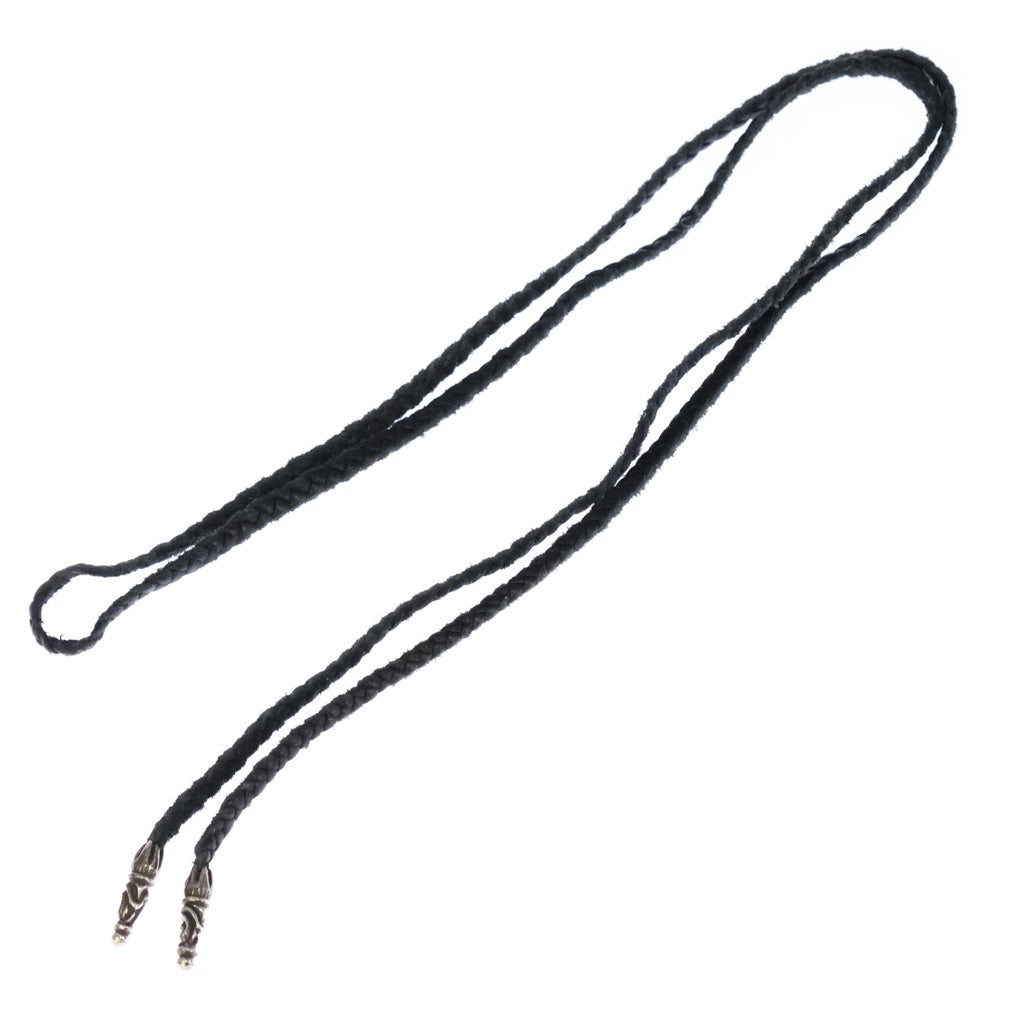 CHROME HEARTS(クロムハーツ) LEATHER BRAID SCROLL ネックレス レザーブレイドネックレス ブラック/シルバー BCA377 -