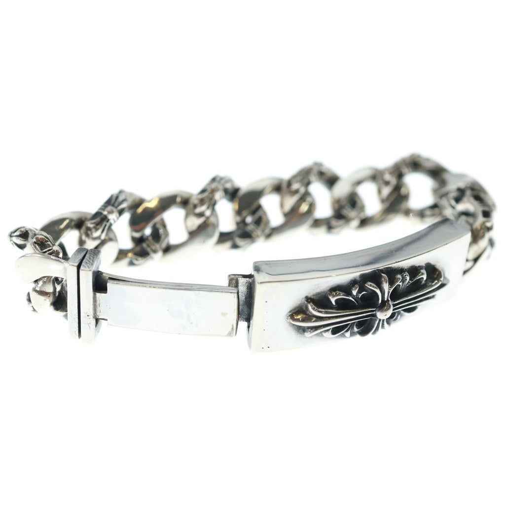 CHROME HEARTS(クロムハーツ) ID FLORAL CRS フローラルクロスIDファンシーリンク ブレスレット 11LINK シルバー BCA166