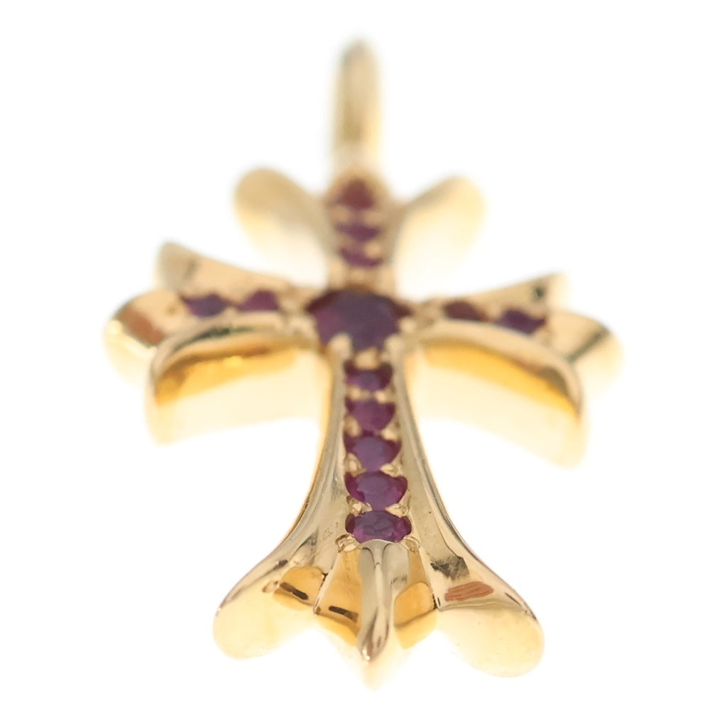CHROME HEARTS(クロムハーツ) 22K TNY CRSF P/RUBY タイニーファットクロス PAVEルビー ペンダントトップ ゴールド