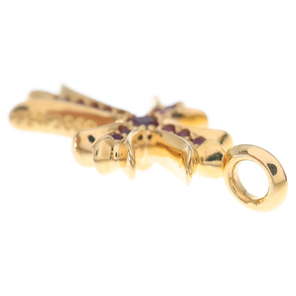 CHROME HEARTS(クロムハーツ) 22K TNY CRSF P/RUBY タイニーファットクロス PAVEルビー ペンダントトップ ゴールド