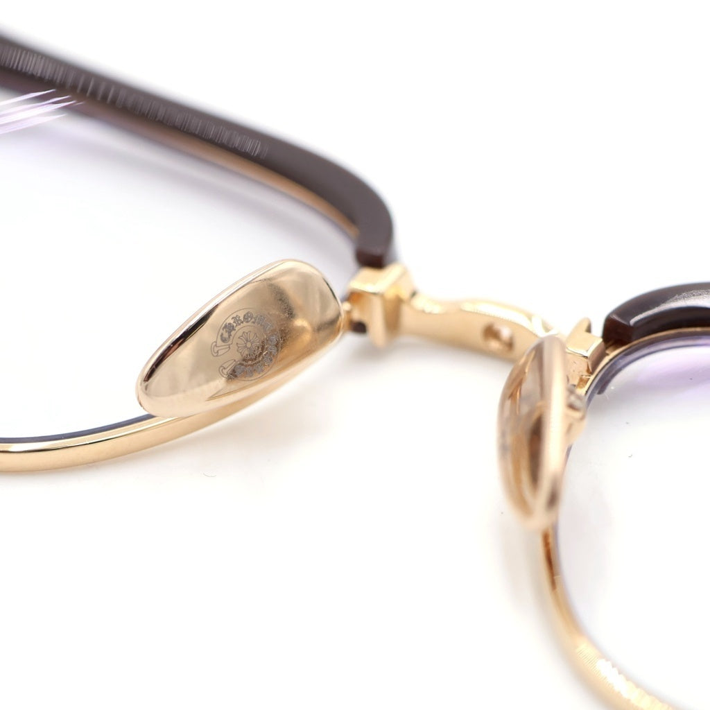 CHROME HEARTS(クロムハーツ) SLUNTRADICTION ハーフリム 眼鏡 アイウェア ブラウン/ゴールド