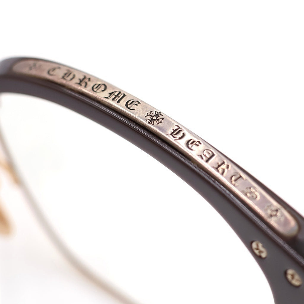 CHROME HEARTS(クロムハーツ) SLUNTRADICTION ハーフリム 眼鏡 アイウェア ブラウン/ゴールド