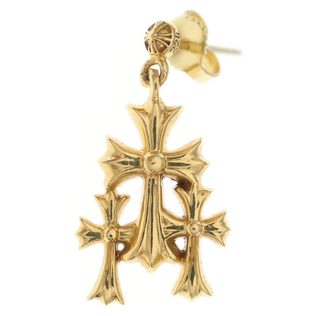 CHROME HEARTS(クロムハーツ) 22K 3 CH CROSS DROP トリプルCHクロス ピアス ゴールド -