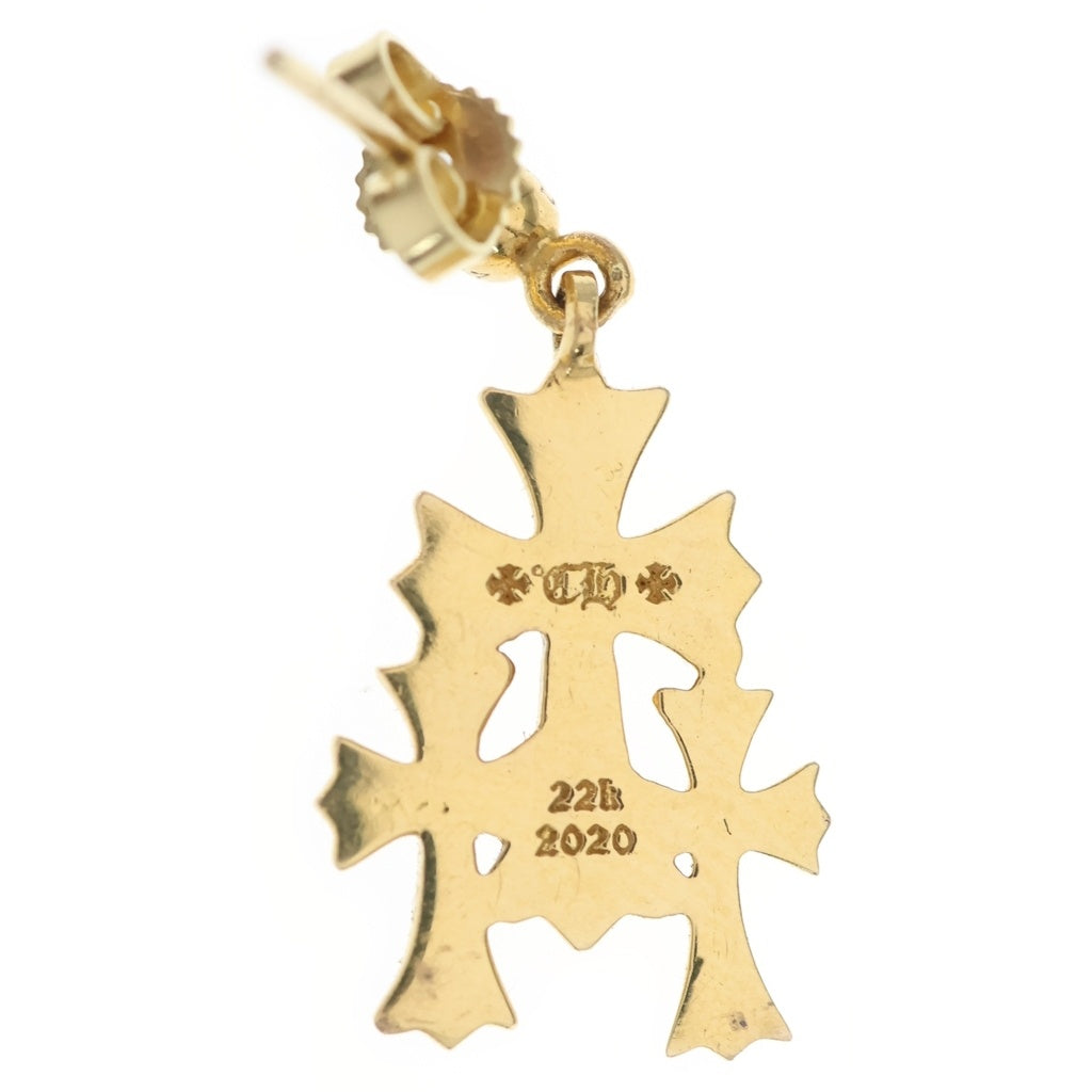 CHROME HEARTS(クロムハーツ) 22K 3 CH CROSS DROP トリプルCHクロス ピアス ゴールド -