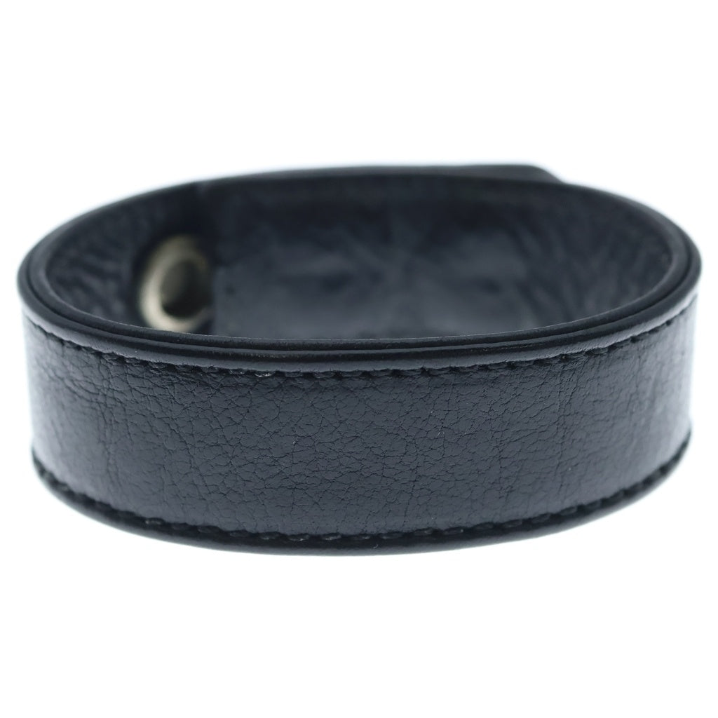 CHROME HEARTS(クロムハーツ) 3BTN 2SNP クロスボール 3ボタン2スナップ レザーブレスレット ブラック/シルバー BCA123 -