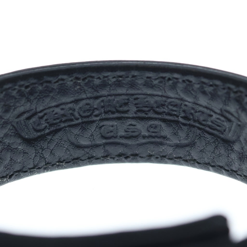 CHROME HEARTS(クロムハーツ) 3BTN 2SNP クロスボール 3ボタン2スナップ レザーブレスレット ブラック/シルバー BCA123 -