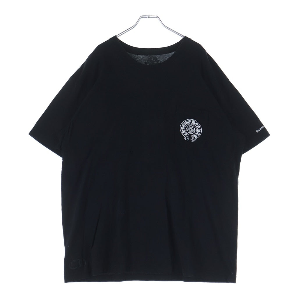 CHROME HEARTS(クロムハーツ) HORSESHOE S/S TEE ホースシュープリント ポケット半袖Tシャツ カットソー ブラック