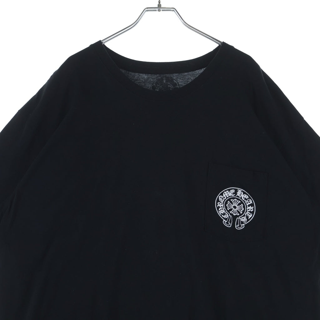 CHROME HEARTS(クロムハーツ) HORSESHOE S/S TEE ホースシュープリント ポケット半袖Tシャツ カットソー ブラック