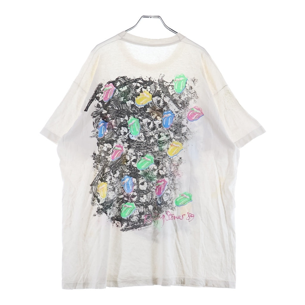 VINTAGE(ヴィンテージ) 80s Rolling Stones Tee ローリングストーンズ 総柄プリント 半袖Tシャツ カットソー ホワイト