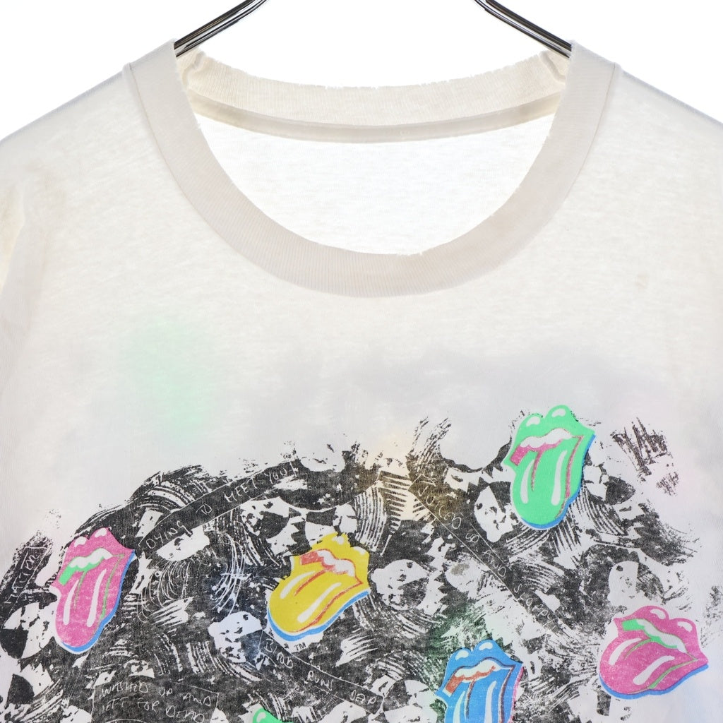 VINTAGE(ヴィンテージ) 80s Rolling Stones Tee ローリングストーンズ 総柄プリント 半袖Tシャツ カットソー ホワイト