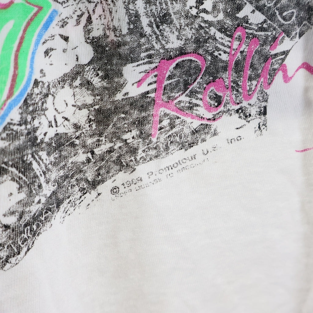 VINTAGE(ヴィンテージ) 80s Rolling Stones Tee ローリングストーンズ 総柄プリント 半袖Tシャツ カットソー ホワイト