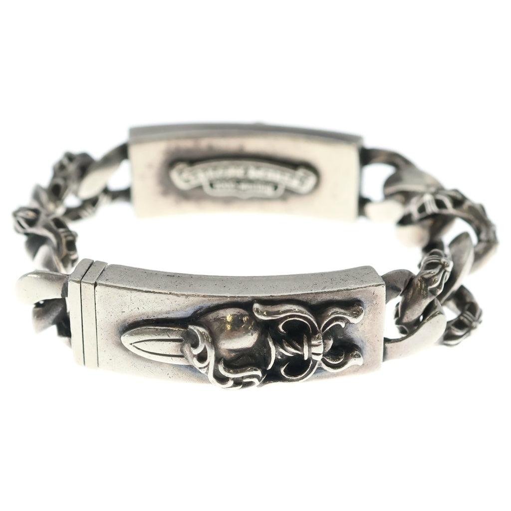 CHROME HEARTS(クロムハーツ) ID DBL DAGGER ダブルID ダガー ハートダガー ファンシーリンクブレスレット シルバー