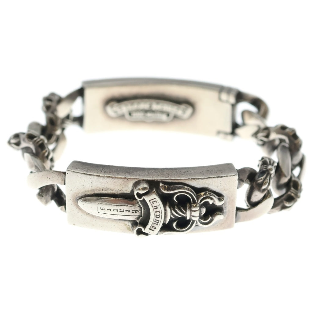 CHROME HEARTS(クロムハーツ) ID DBL DAGGER ダブルID ダガー ハートダガー ファンシーリンクブレスレット シルバー