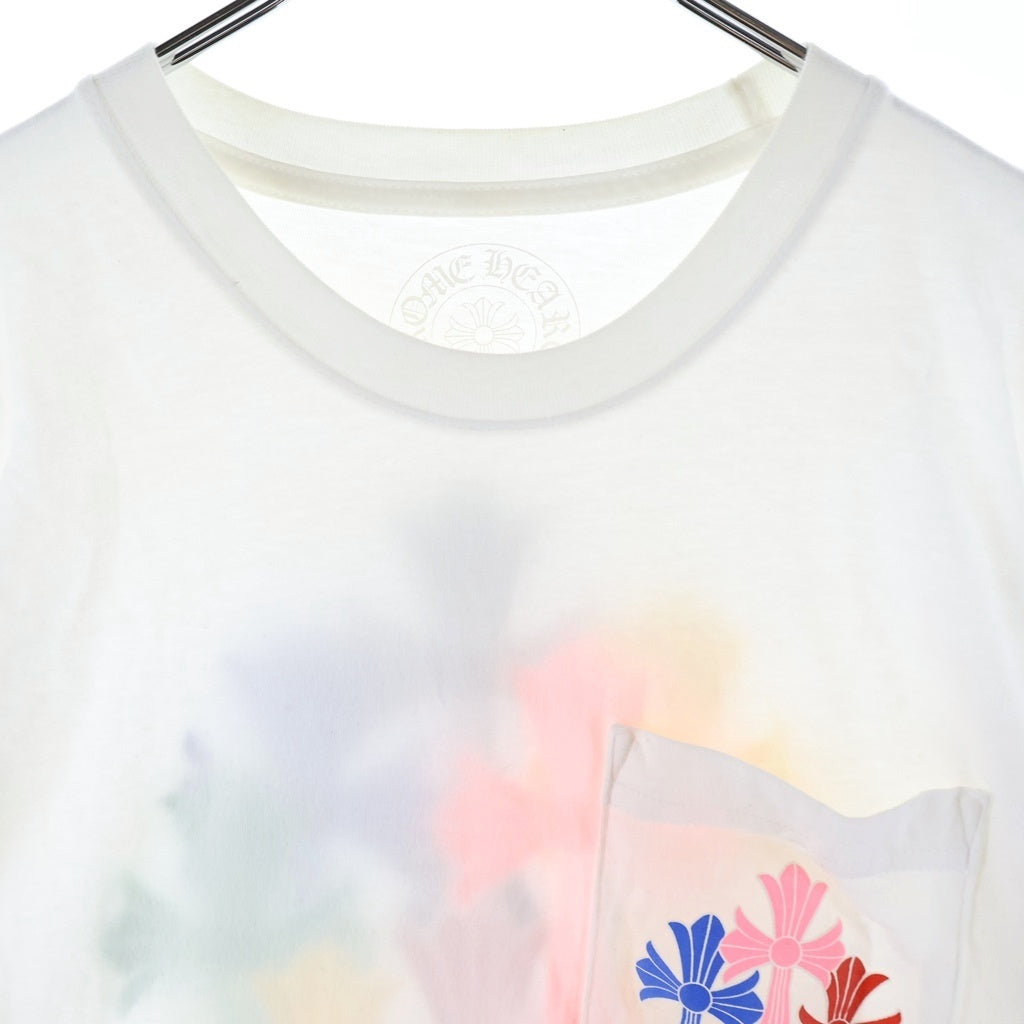 CHROME HEARTS(クロムハーツ) MLTCOL CEM CRS TEE マルチセメタリークロスプリント クルーネック半袖Tシャツ カットソー ホワイト/マルチ