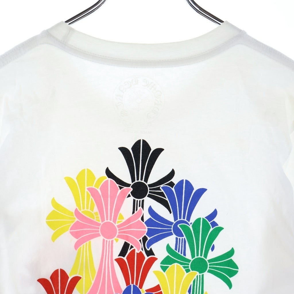 CHROME HEARTS(クロムハーツ) MLTCOL CEM CRS TEE マルチセメタリークロスプリント クルーネック半袖Tシャツ カットソー ホワイト/マルチ
