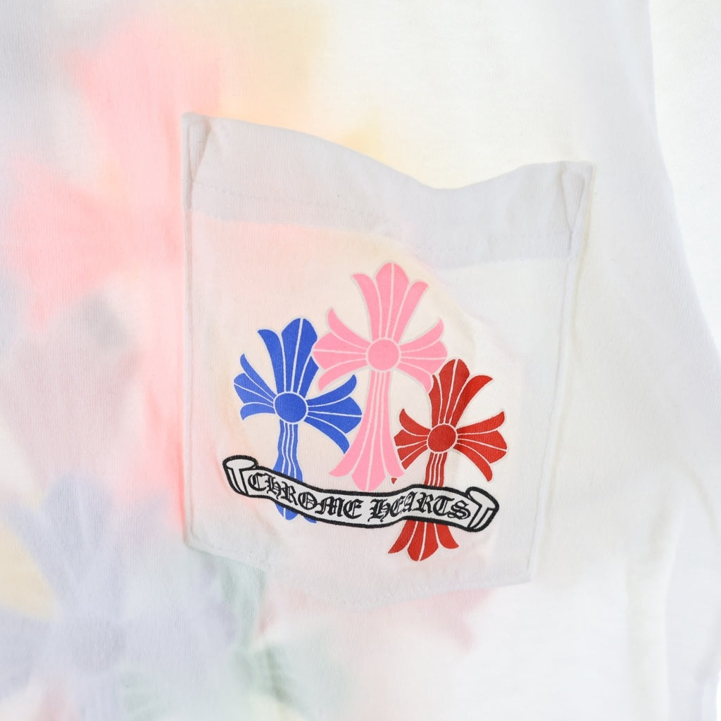 CHROME HEARTS(クロムハーツ) MLTCOL CEM CRS TEE マルチセメタリークロスプリント クルーネック半袖Tシャツ カットソー ホワイト/マルチ