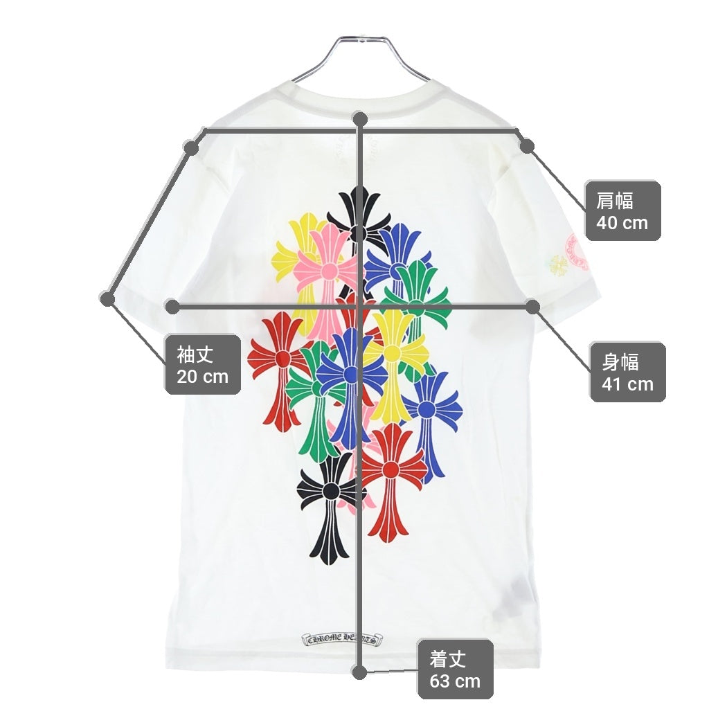 CHROME HEARTS(クロムハーツ) MLTCOL CEM CRS TEE マルチセメタリークロスプリント クルーネック半袖Tシャツ カットソー ホワイト/マルチ