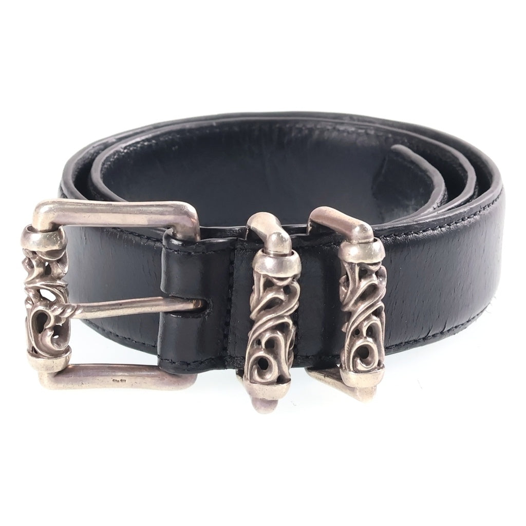 CHROME HEARTS(クロムハーツ) BLT ROLLER 3PC1.5inch 3PCローラーバックル レザーベルト シルバー BCA357