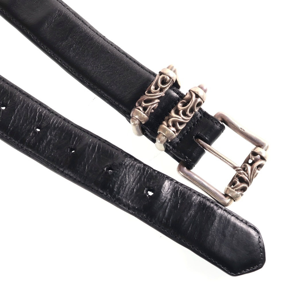 CHROME HEARTS(クロムハーツ) BLT ROLLER 3PC1.5inch 3PCローラーバックル レザーベルト シルバー BCA357