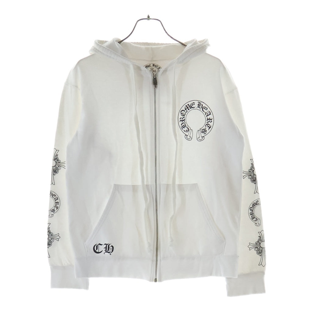 CHROME HEARTS(クロムハーツ) SWEAT HD ZIP バックTバープリント ダガージップアップパーカー