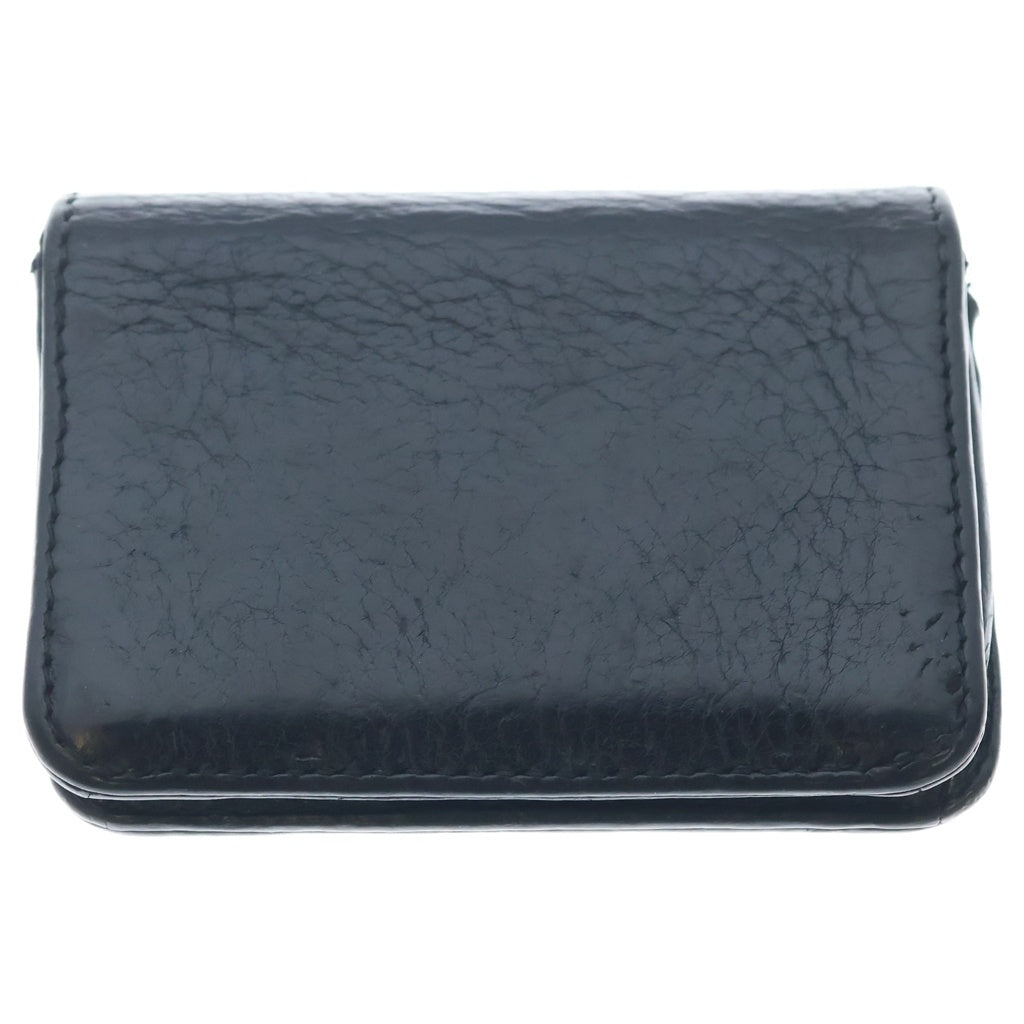 CHROME HEARTS(クロムハーツ) 3POCKET CARD CASE スクロールラベル 3ポケット レザーカードケース ブラック