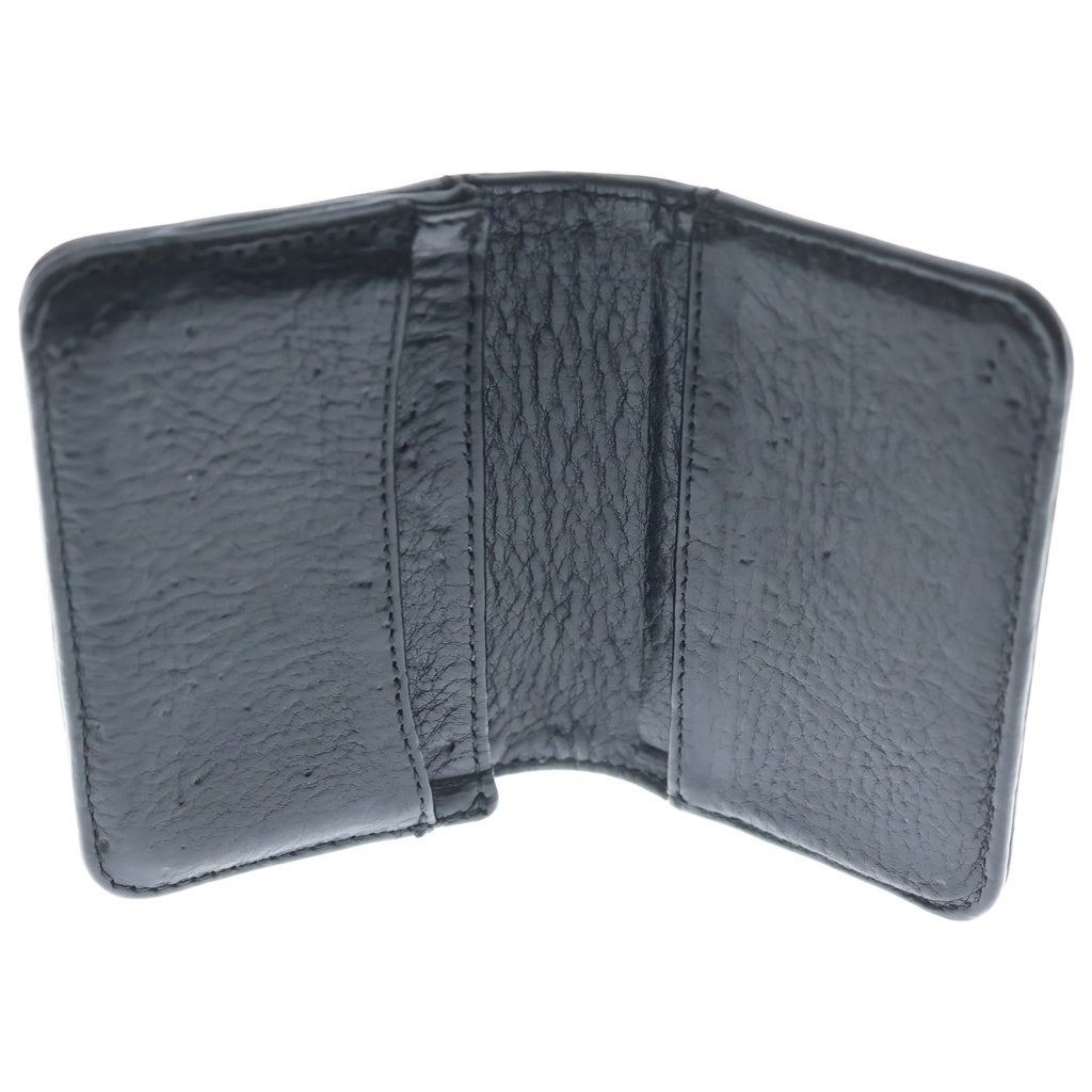 CHROME HEARTS(クロムハーツ) 3POCKET CARD CASE スクロールラベル 3ポケット レザーカードケース ブラック
