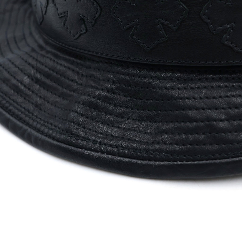 CHROME HEARTS(クロムハーツ) FEDRA HAT オーバルクロス CHプラスレザーパッチ フェドラハット 帽子