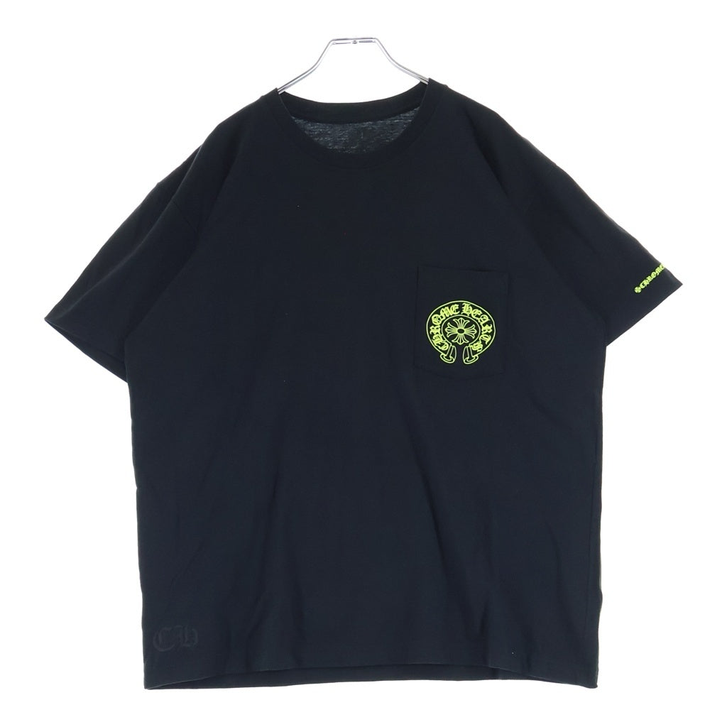 CHROME HEARTS(クロムハーツ) HORSESHOE S/S TEE BLACK/NEON YELLOW ホースシュー ショートスリーブ Tシャツ ブラック/イエロー