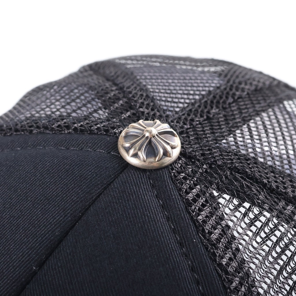 CHROME HEARTS(クロムハーツ) TRUCKER CAP トラッカーキャップ 3セメタリーレザーパッチメッシュ帽子 ブラック/ピンク
