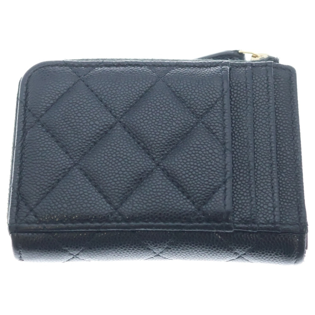 CHANEL(シャネル) マトラッセ ココマーク キャビアスキン タイムレスクラシック フラグメント カードケース ブラック AP4893 レディース