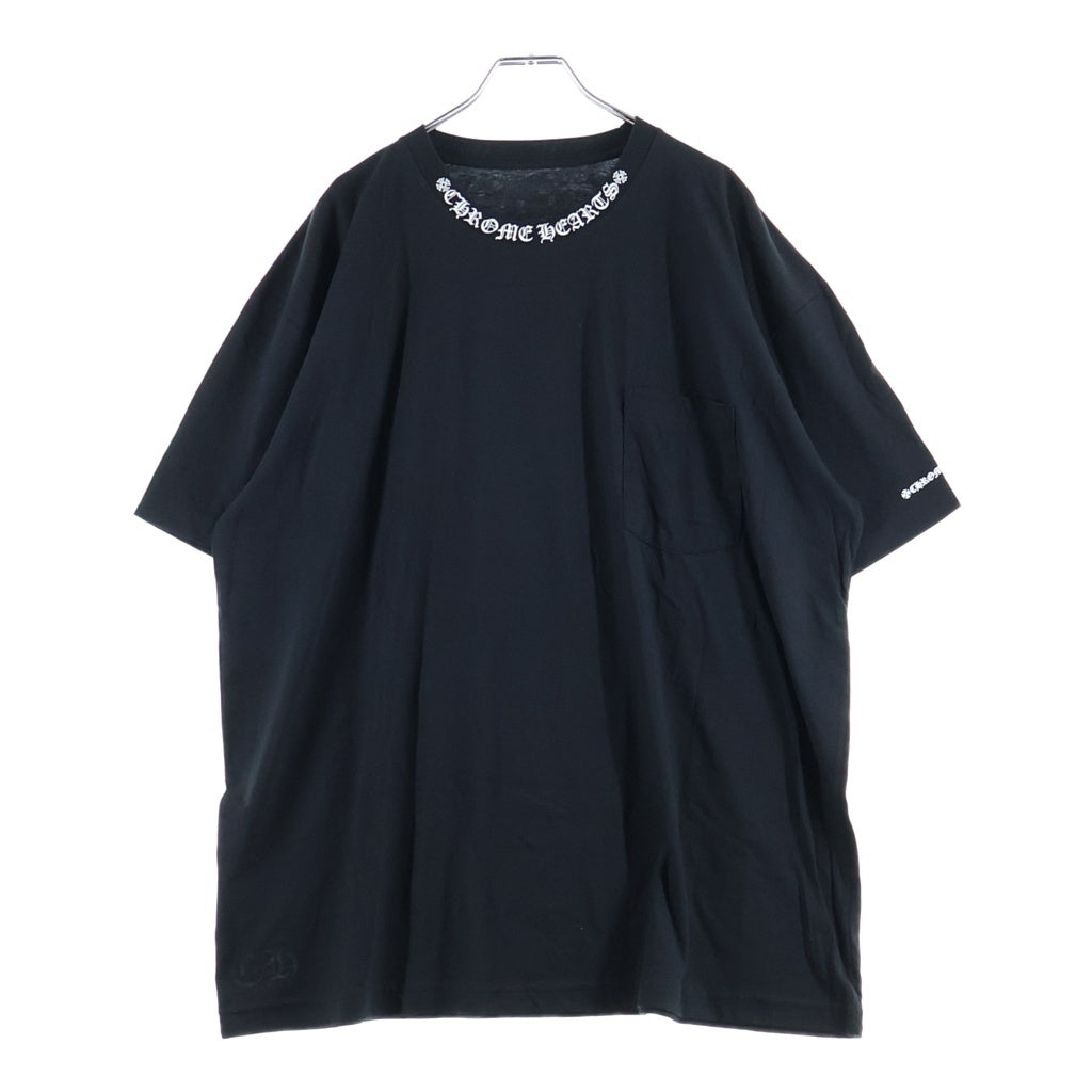 CHROME HEARTS(クロムハーツ) Neck Logo T-Shirt ネックロゴ 半袖Tシャツ カットソー ブラック
