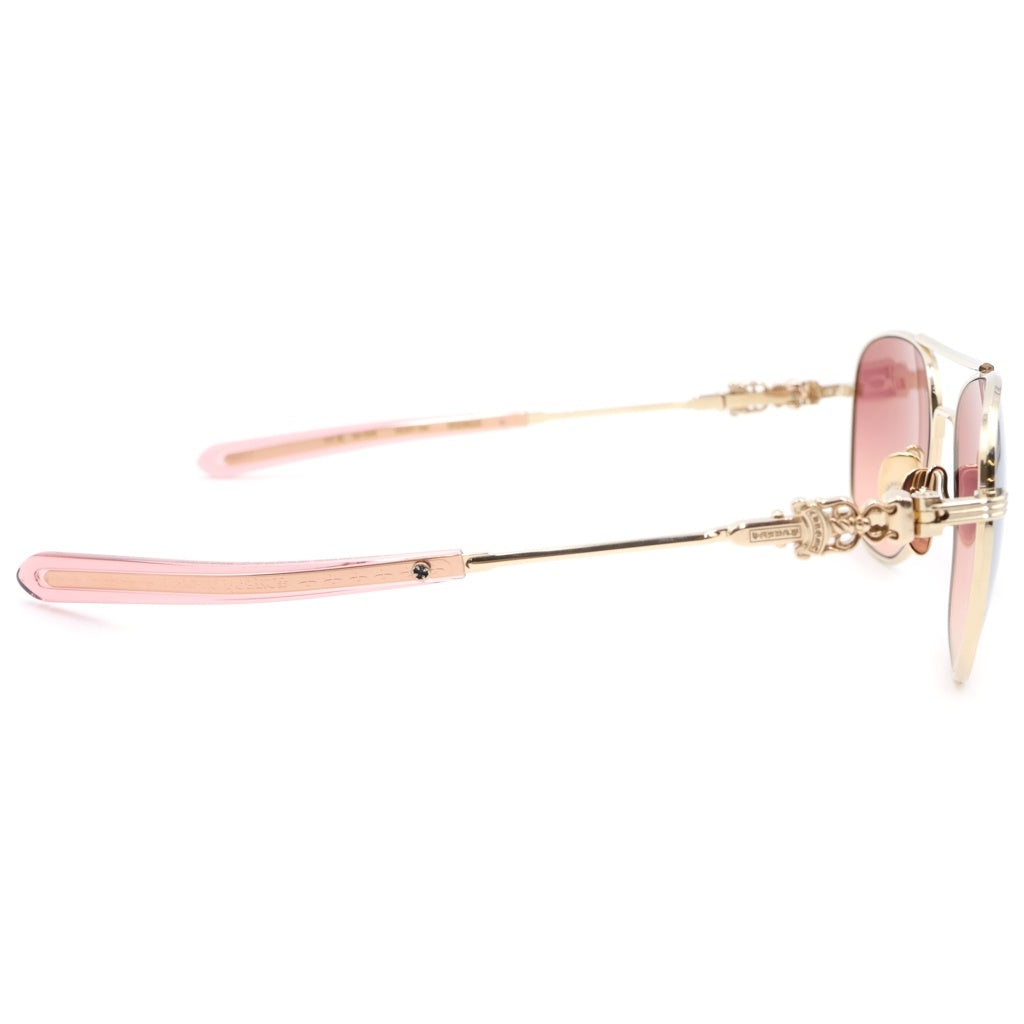 CHROME HEARTS(クロムハーツ) WENCE サングラス ダブルブリッジ ダガーテンプル ゴールド