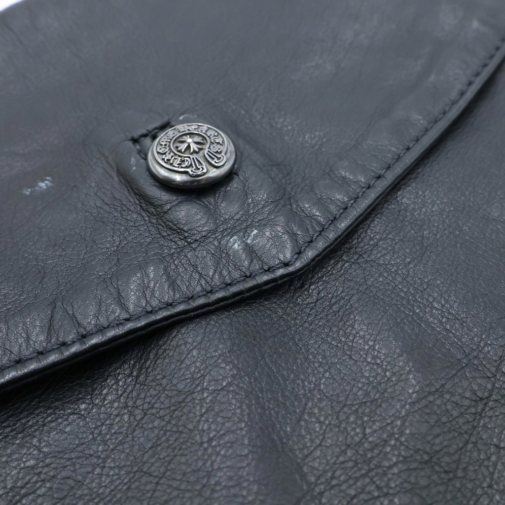 CHROME HEARTS(クロムハーツ) ホースシューボタン レザークラッチバッグ ブラック レディース