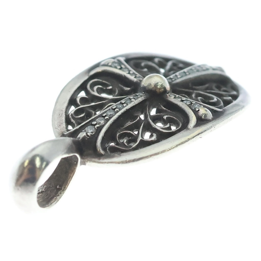 CHROME HEARTS(クロムハーツ) CLSC OVAL P DMND クラシックオーバル PAVEダイヤ シルバー ネックレストップ