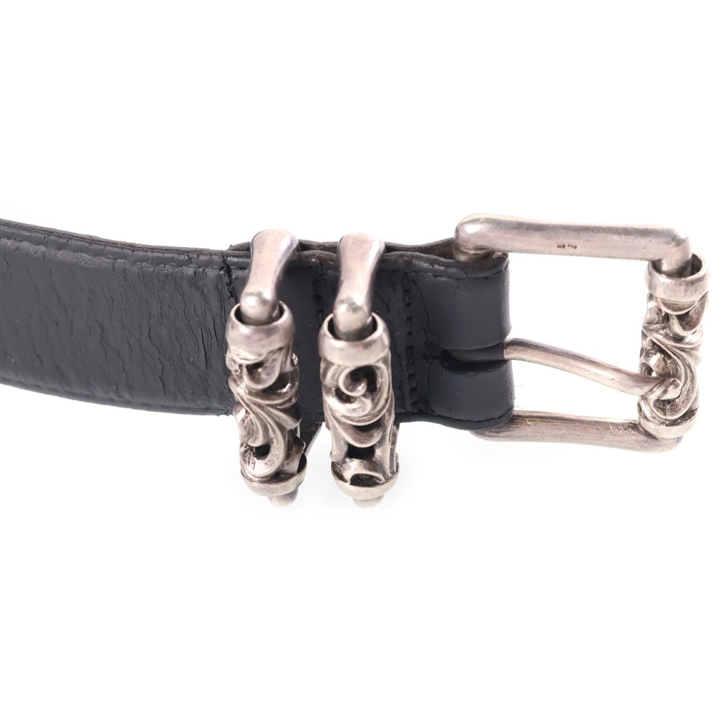 CHROME HEARTS(クロムハーツ) BLT ROLLER 3PC1.5inch 3PCローラーバックル レザーベルト シルバー BCA357