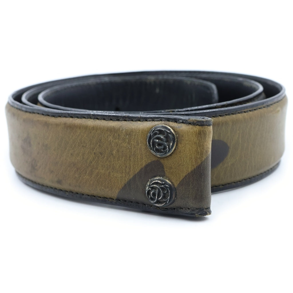 CHROME HEARTS(クロムハーツ) 1.5 STRAP 1.5inch フローラルボタン レザーベルト