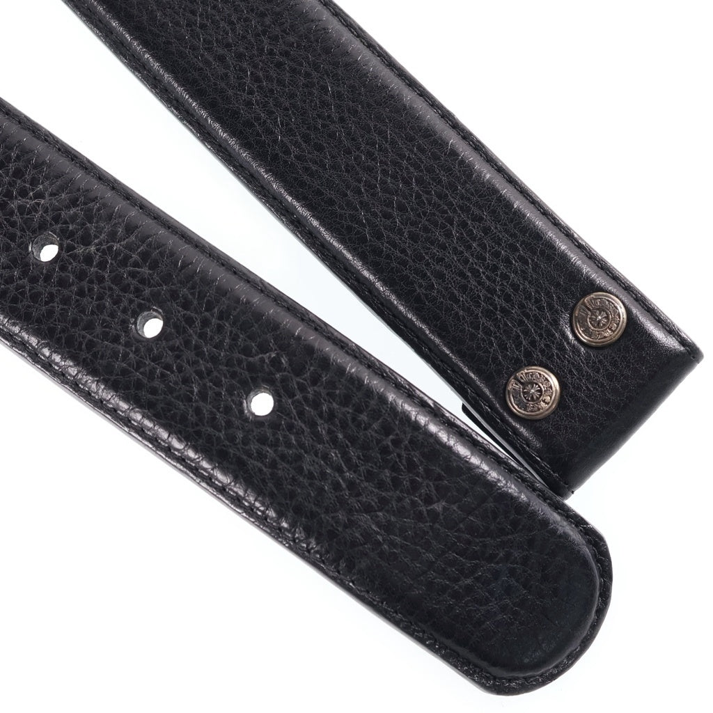 CHROME HEARTS(クロムハーツ) 1.5 STRAP 1.5inchスクロールレーベルリベッツ レザーベルト