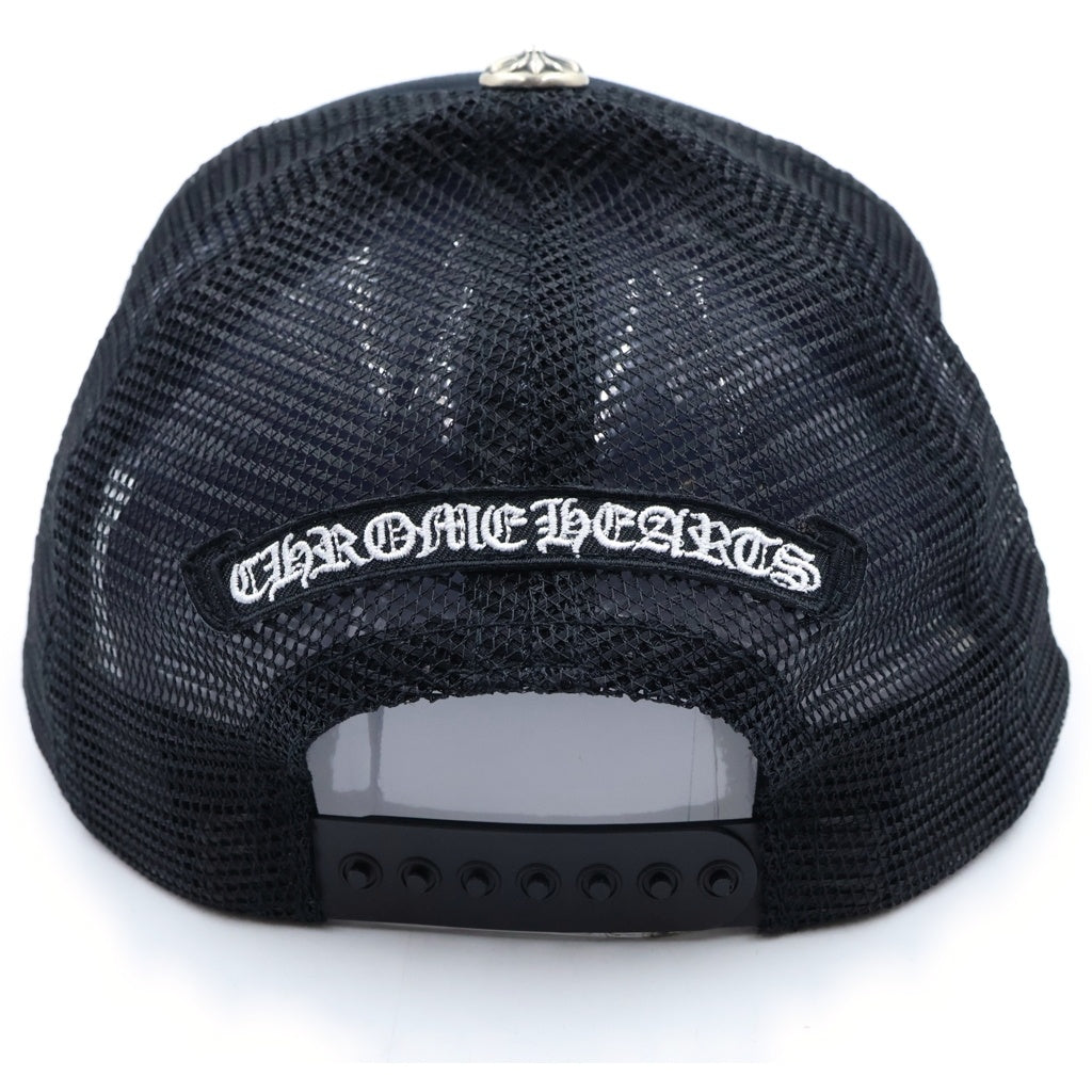 CHROME HEARTS(クロムハーツ) TRUCKER CAP トラッカーキャップ ハラコ3セメタリーレザーパッチメッシュキャップ ブラック