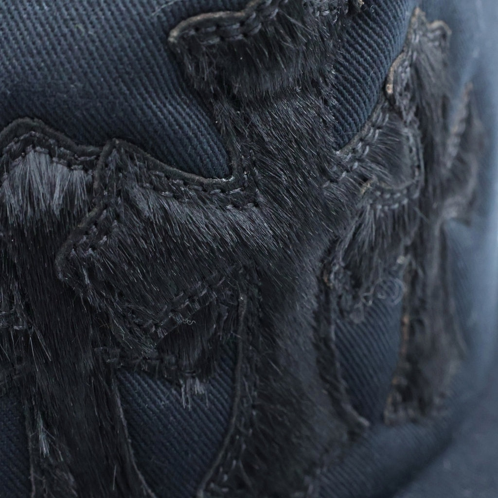 CHROME HEARTS(クロムハーツ) TRUCKER CAP トラッカーキャップ ハラコ3セメタリーレザーパッチメッシュキャップ ブラック