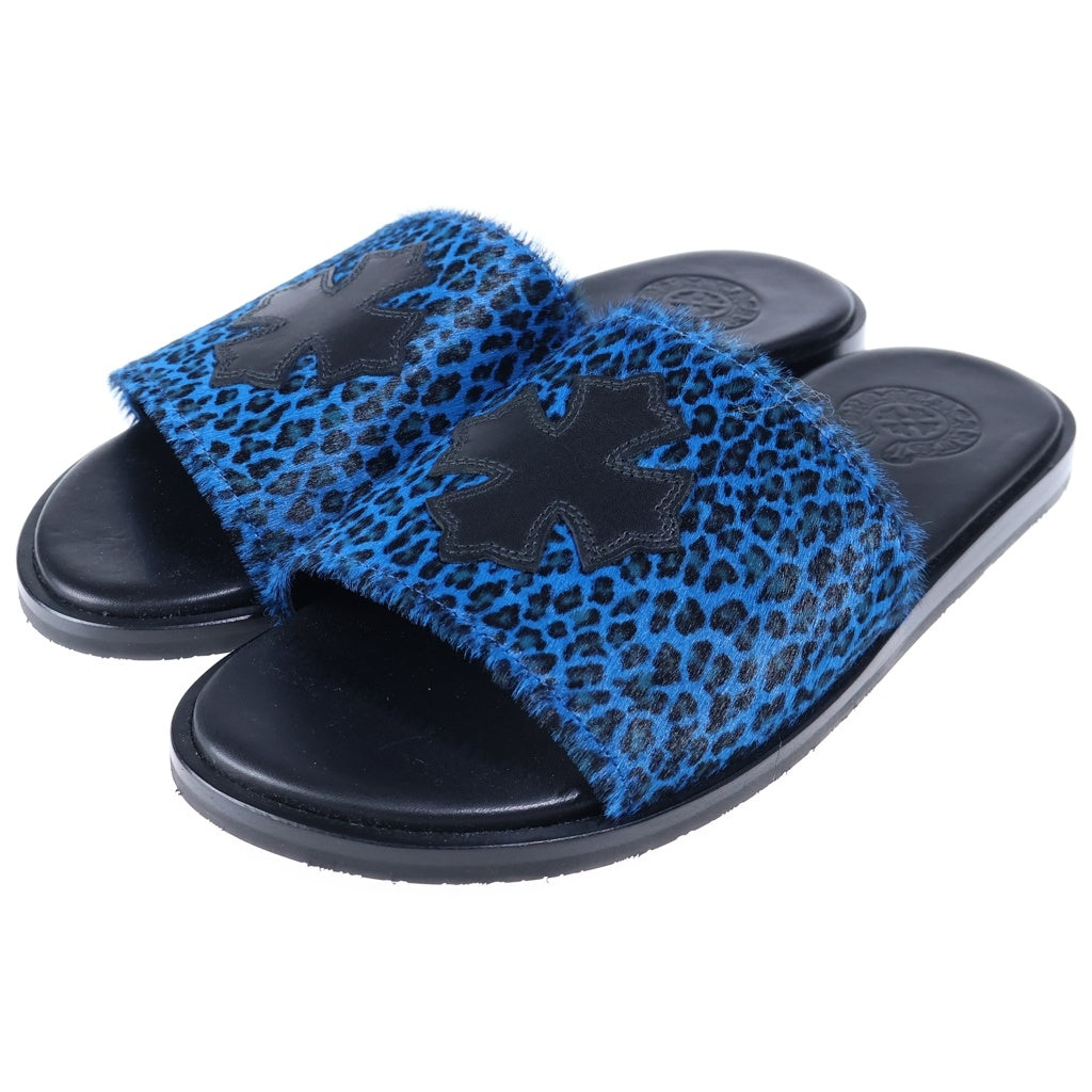 CHROME HEARTS(クロムハーツ) CH SLIDE CHプラスパッチ付きハラコサンダル ブルー