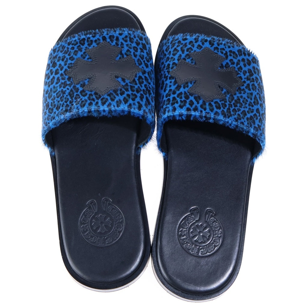 CHROME HEARTS(クロムハーツ) CH SLIDE CHプラスパッチ付きハラコサンダル ブルー