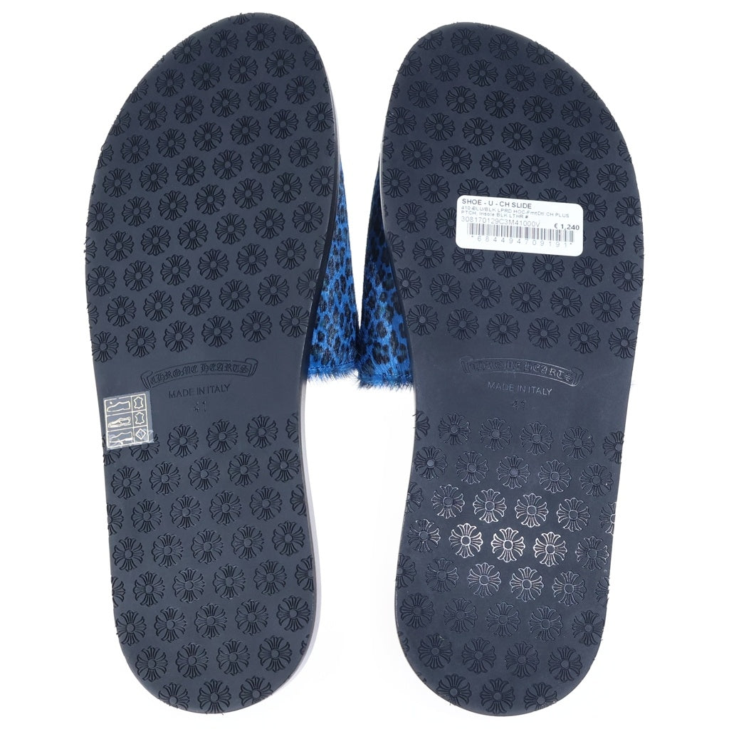 CHROME HEARTS(クロムハーツ) CH SLIDE CHプラスパッチ付きハラコサンダル ブルー