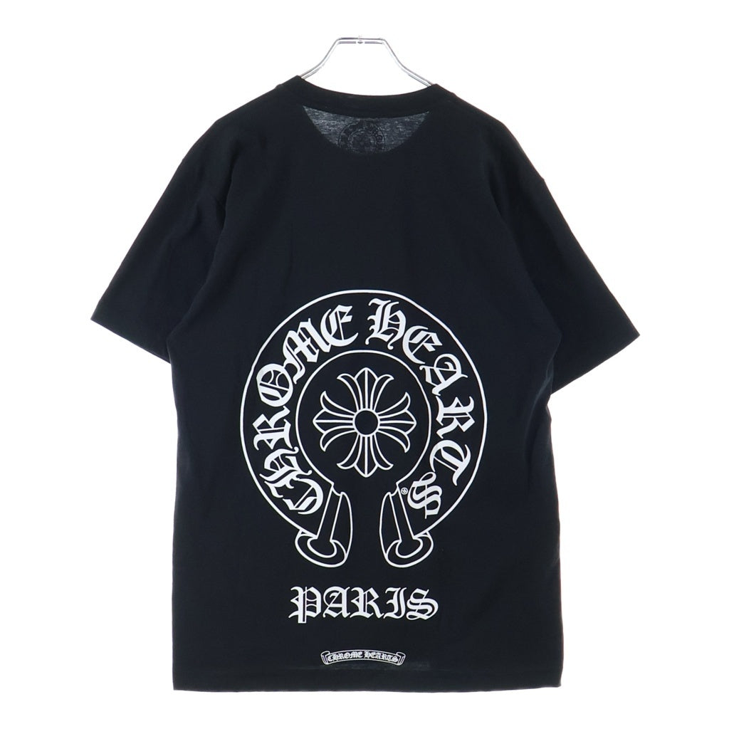 CHROME HEARTS(クロムハーツ) PARIS EXCLUSIVE HORSESHOE S/S TEE パリ限定 ホースシュープリント クルーネック半袖Tシャツ ブラック