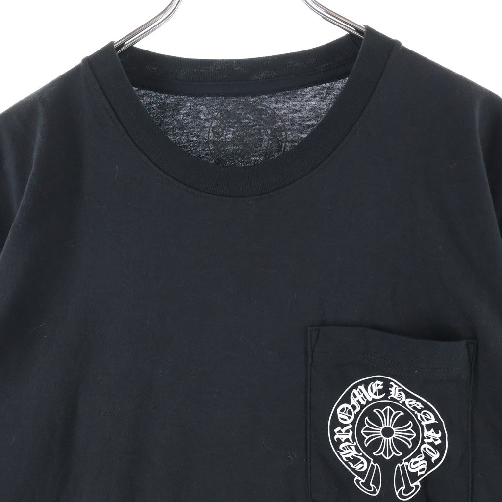 CHROME HEARTS(クロムハーツ) PARIS EXCLUSIVE HORSESHOE S/S TEE パリ限定 ホースシュープリント クルーネック半袖Tシャツ ブラック
