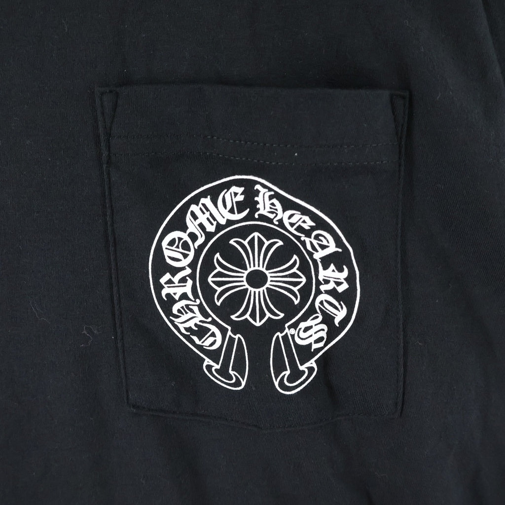 CHROME HEARTS(クロムハーツ) PARIS EXCLUSIVE HORSESHOE S/S TEE パリ限定 ホースシュープリント クルーネック半袖Tシャツ ブラック